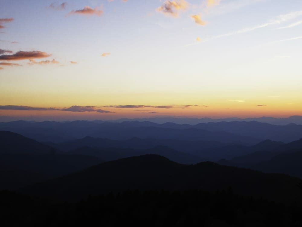 Blue Ridge Mountain sunset sky