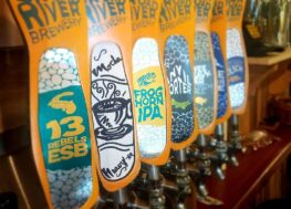 French Broad River Brewery beer taps